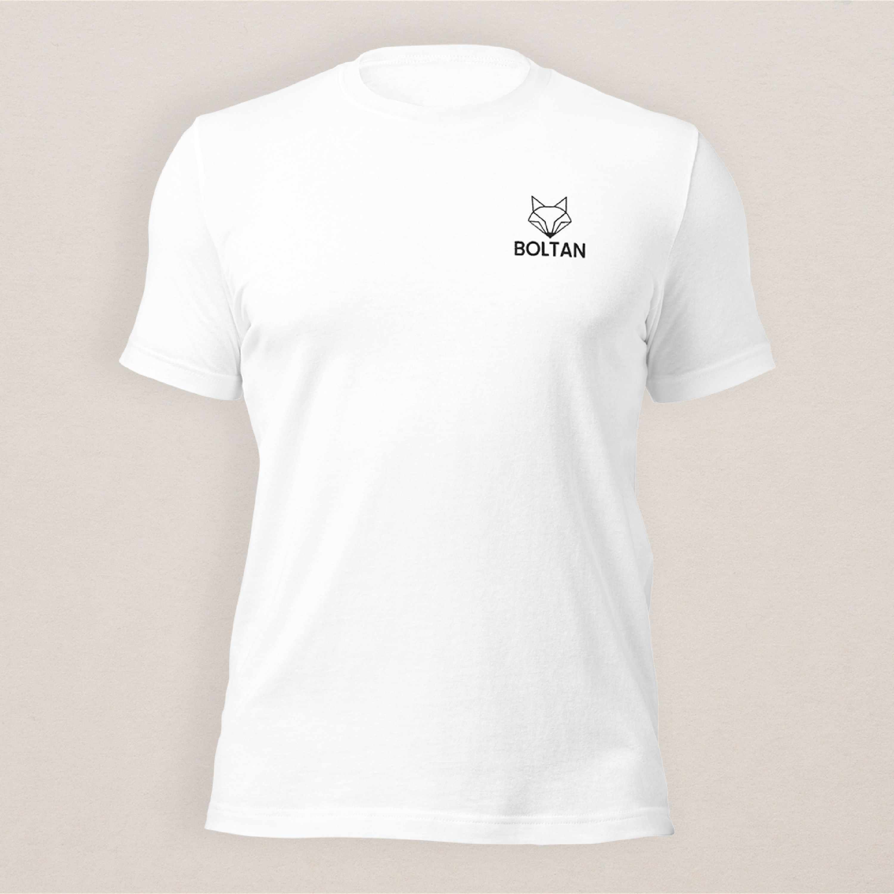 Tee-shirt BOLTAN padel brodé blanc vue de face